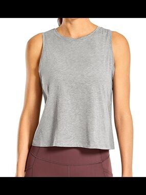 CRZ YOGA Women's Pima Cotton Sleeveless Loose Tank Top Exercise Gym Yoga Top